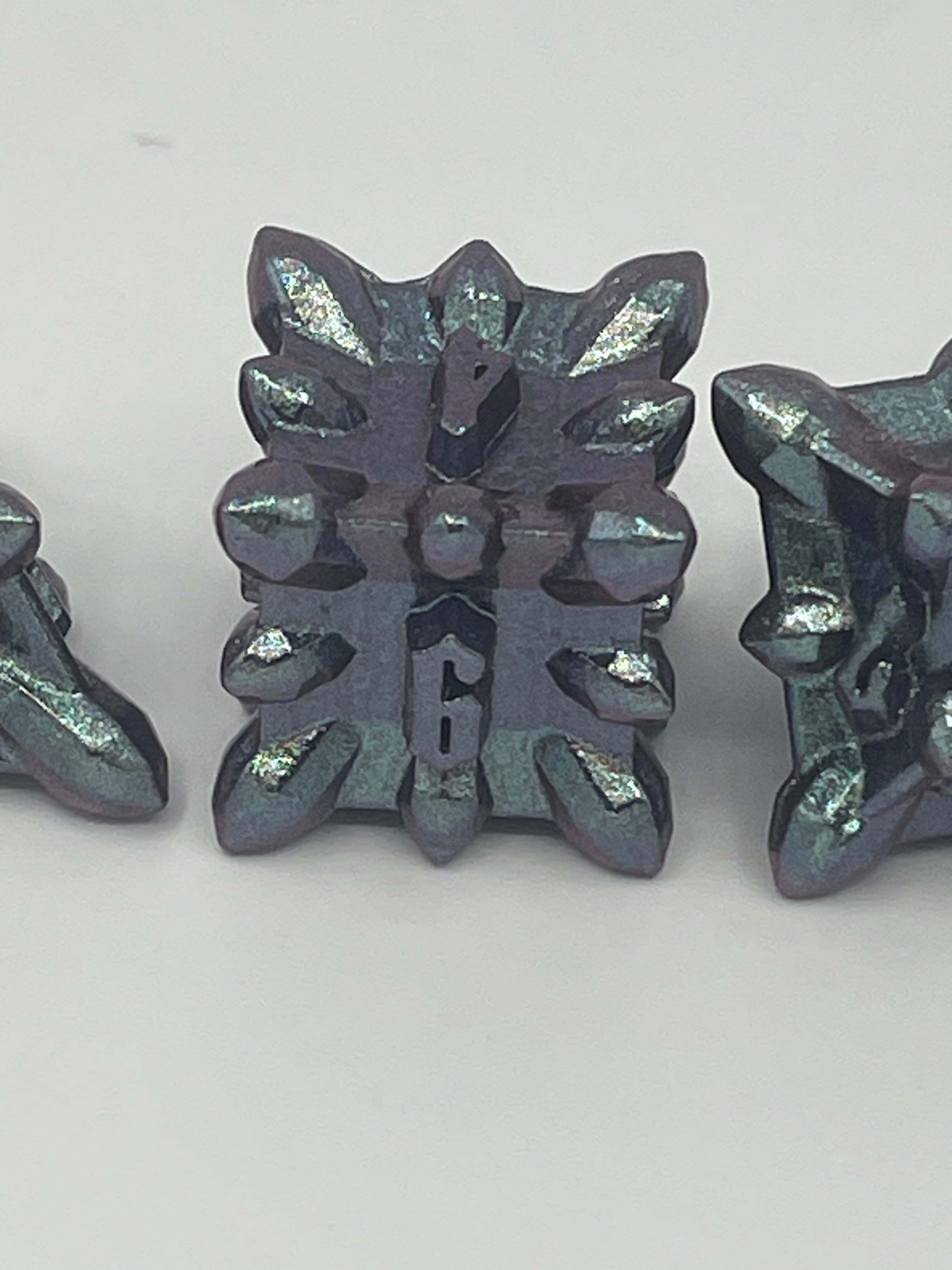 Metal Bullet Dice Blue
