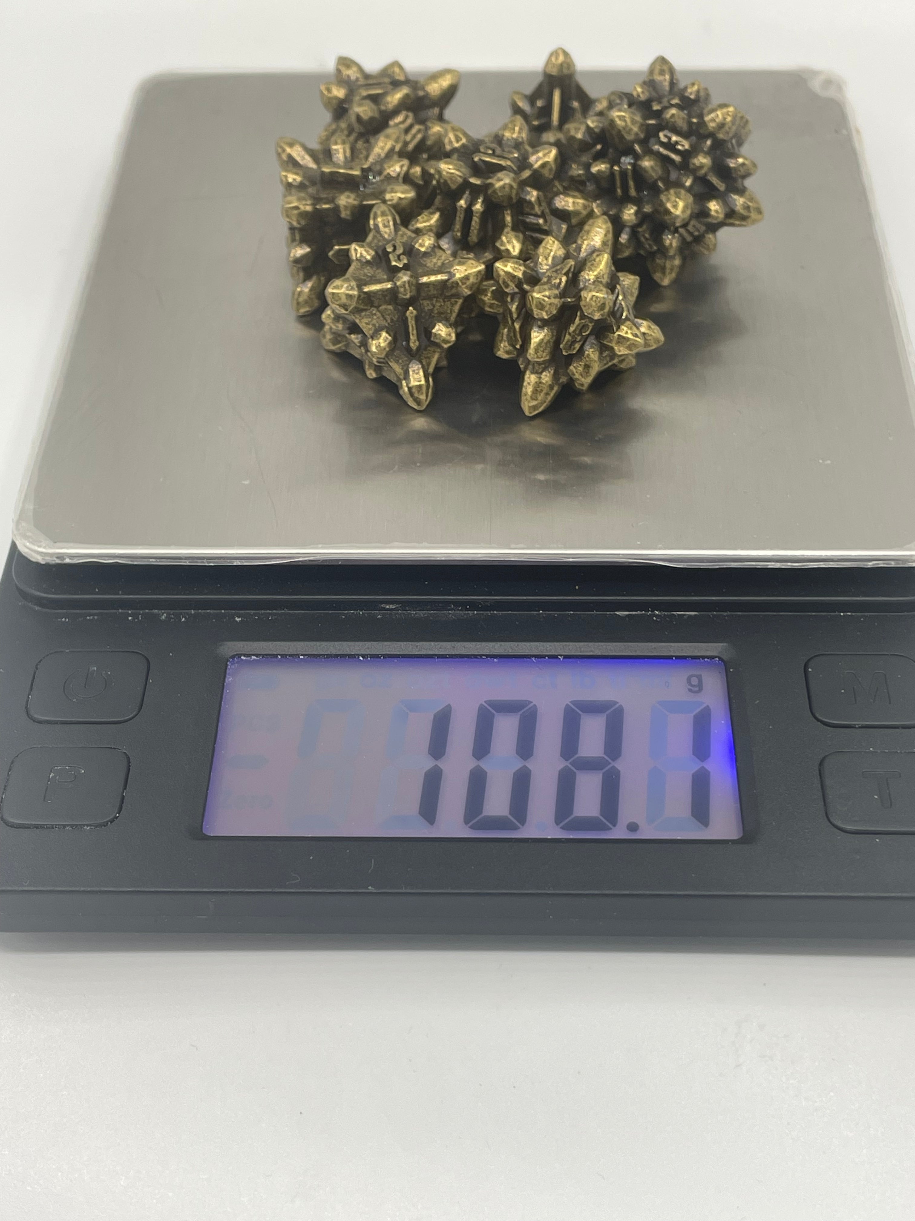 Metal Bullet Dice Set Bronze
