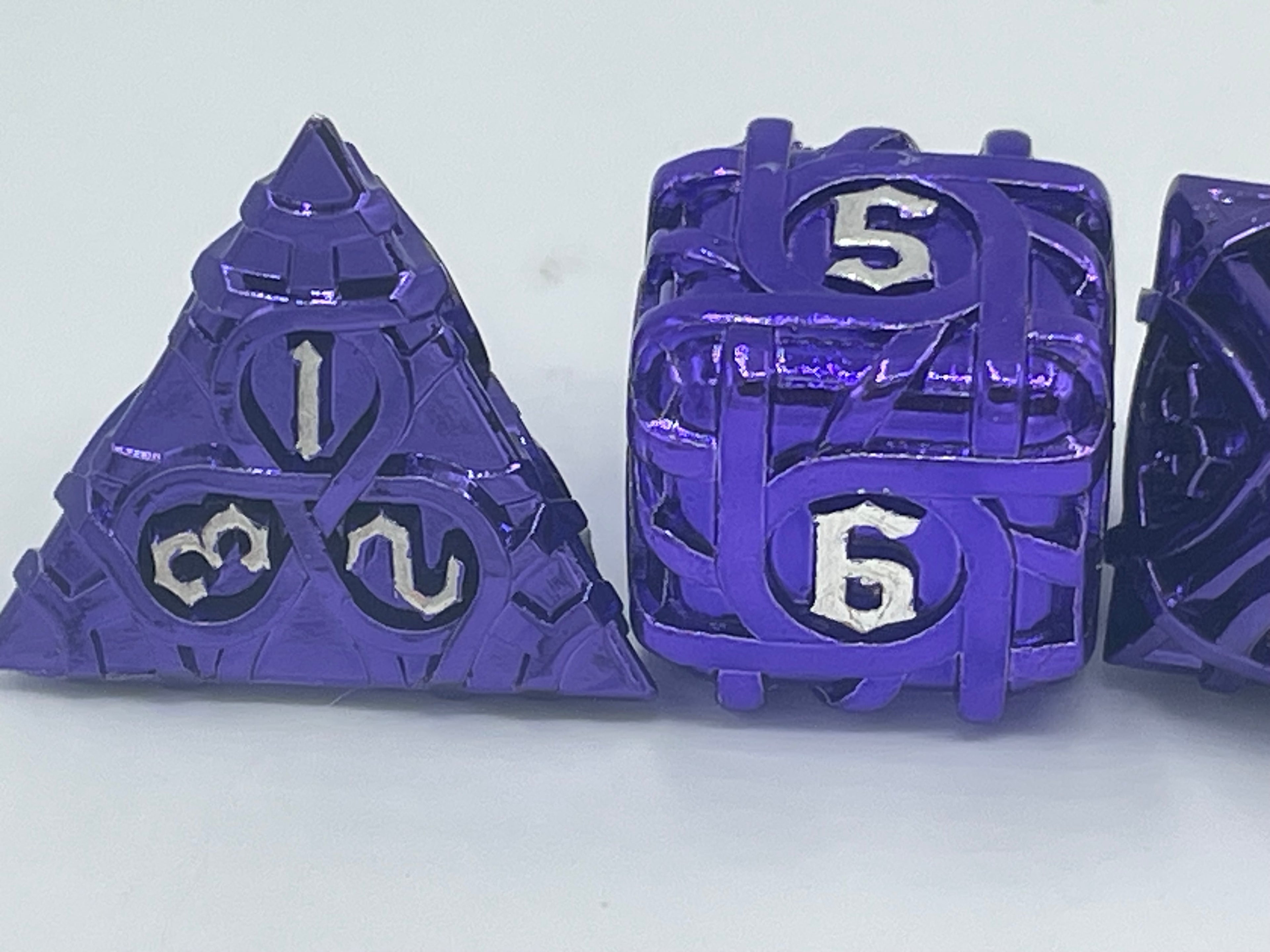 Metal Zongzi Dice Set Purple