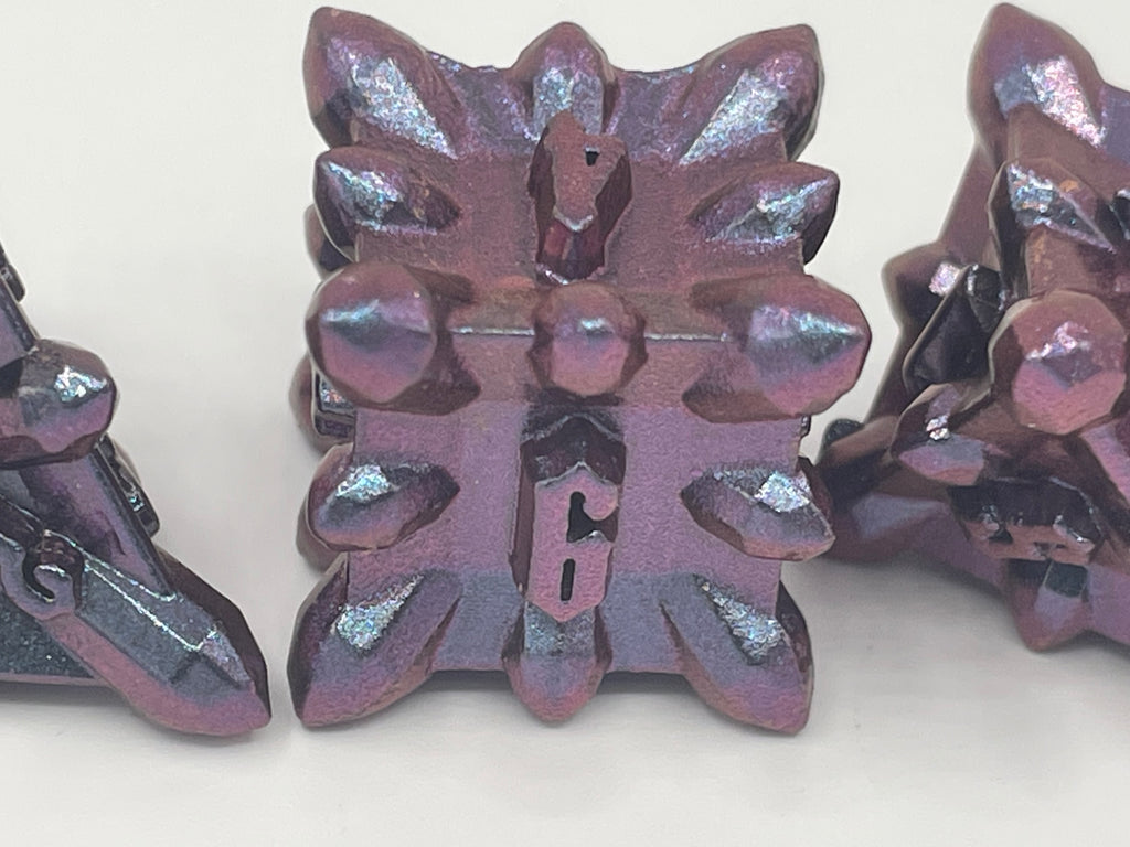 Metal bullet dice set Purple color