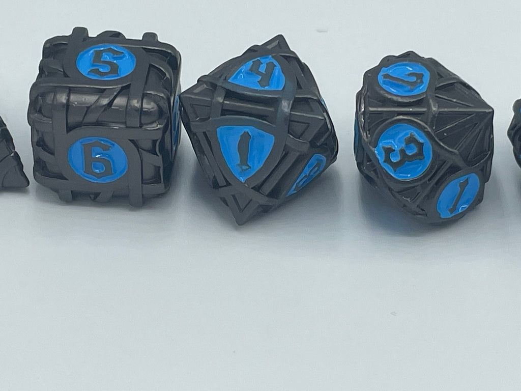 Metal Zongzi Dice Set Gray and Blue