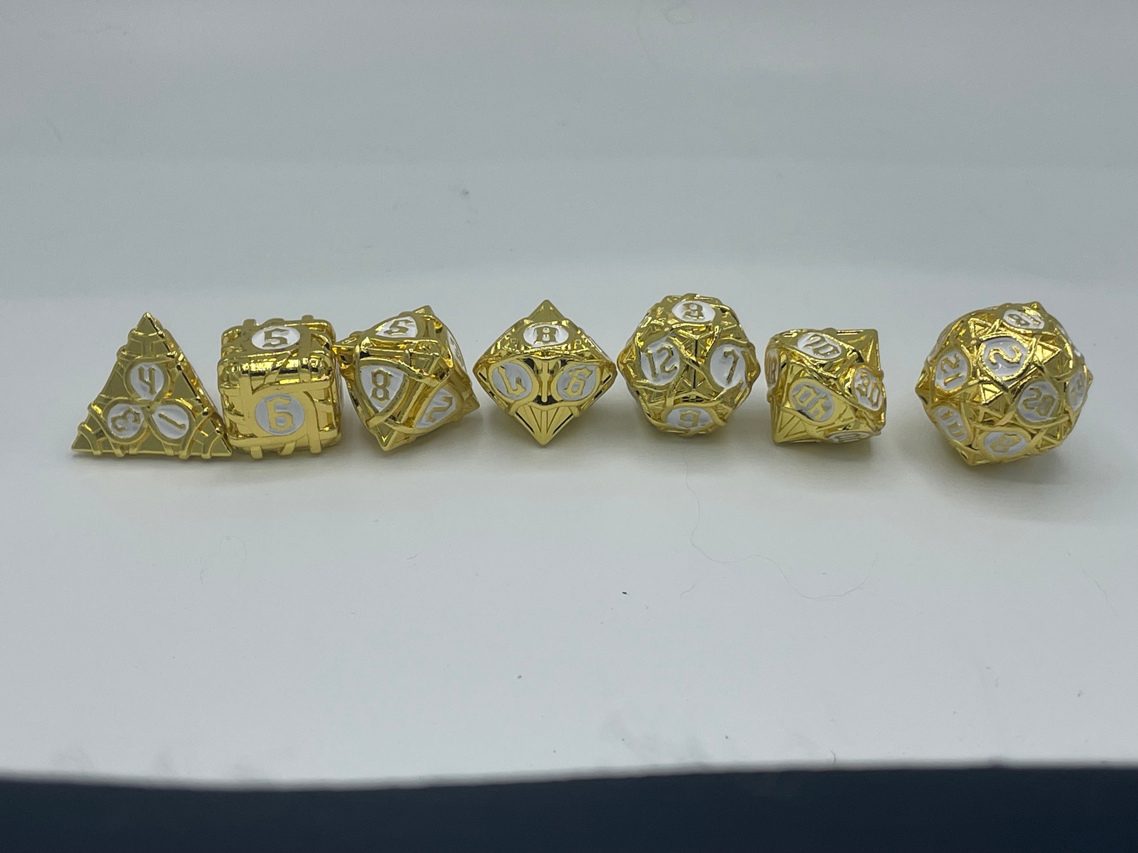 Metal Zongzi Dice Set Gold and White Color