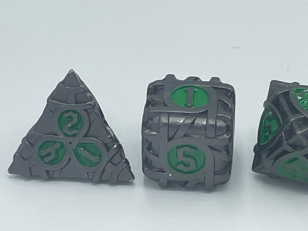 Metal Zongzi Dice Set Gray and Green Color