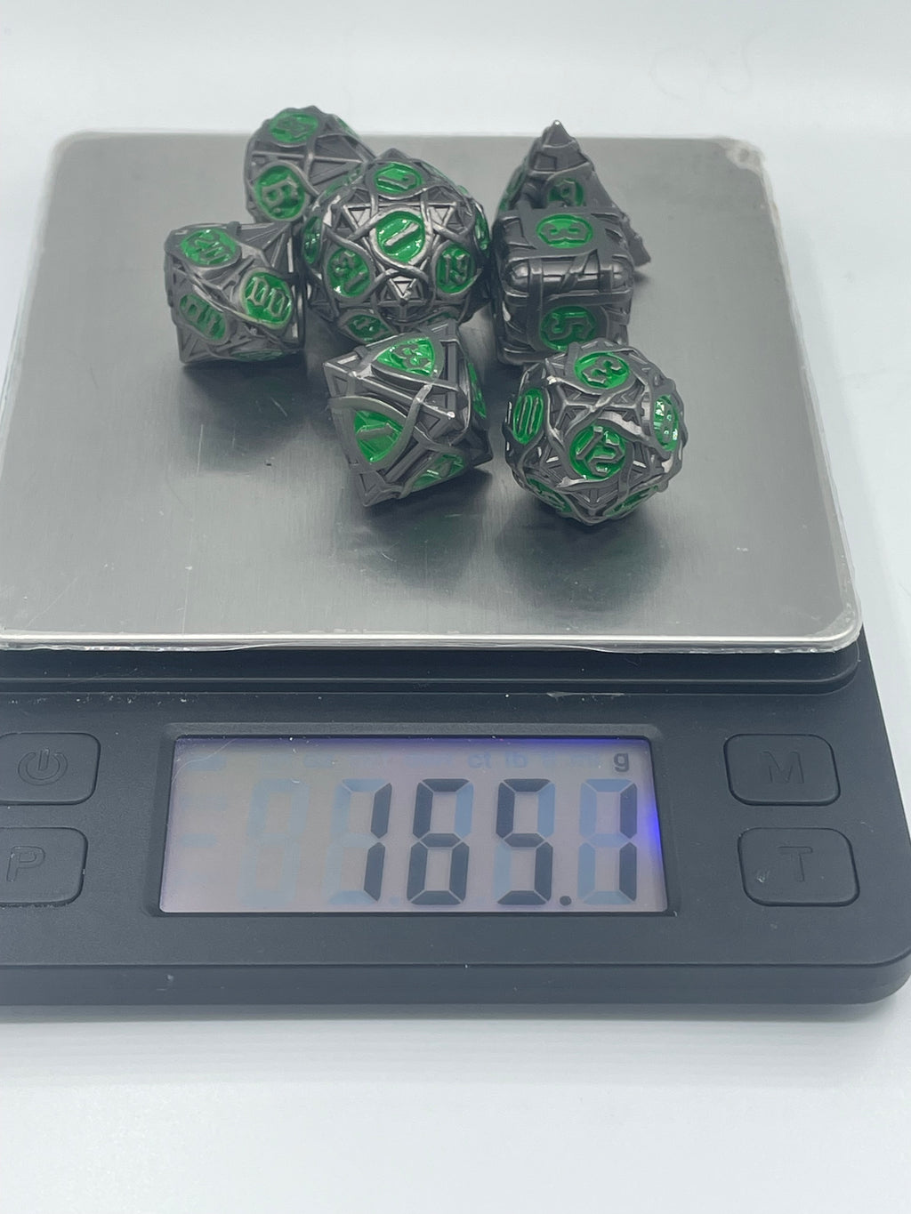 Metal Zongzi Dice Set Gray and Green Color