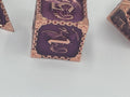 Solid Metal Dragon Dice purple and rose gold