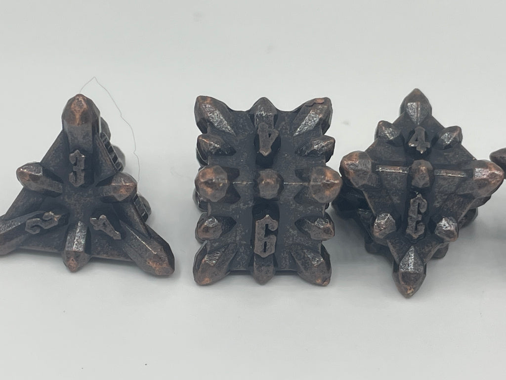 Metal Bullet Dice Set Bronze