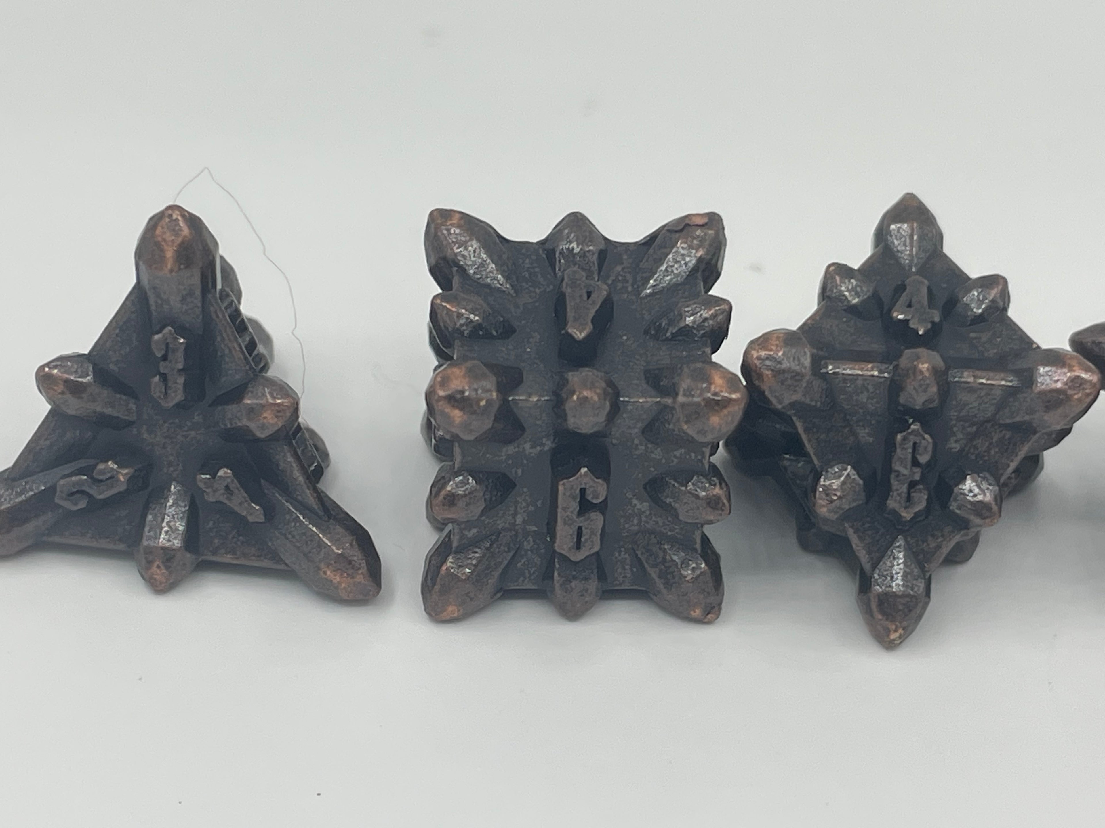 Metal Bullet Dice Set Bronze