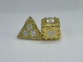 Metal Zongzi Dice Set Gold and White Color