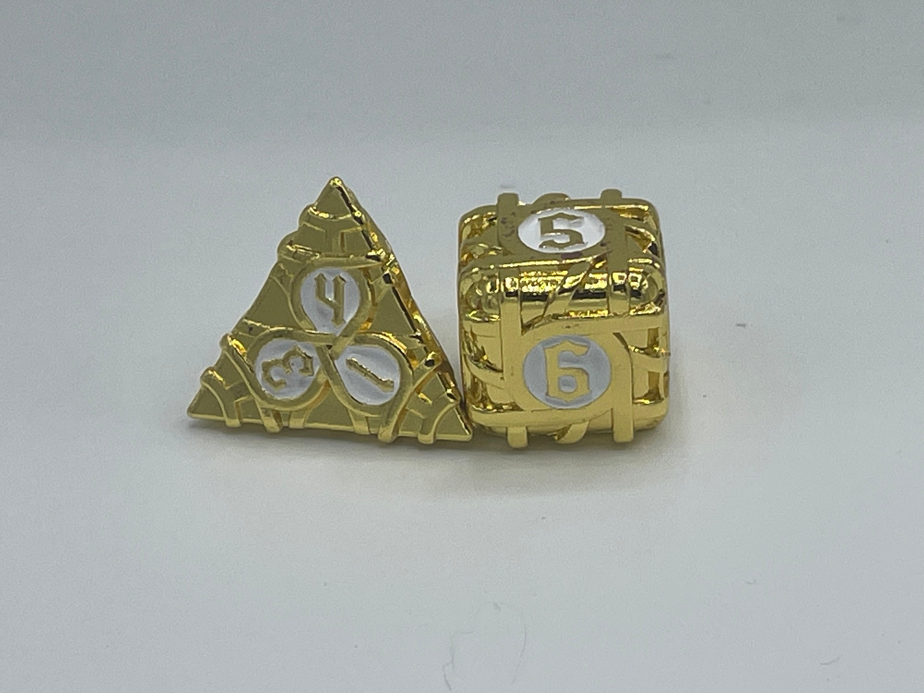 Metal Zongzi Dice Set Gold and White Color