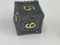 Metal Dragon Dice set Black with Gold numbers