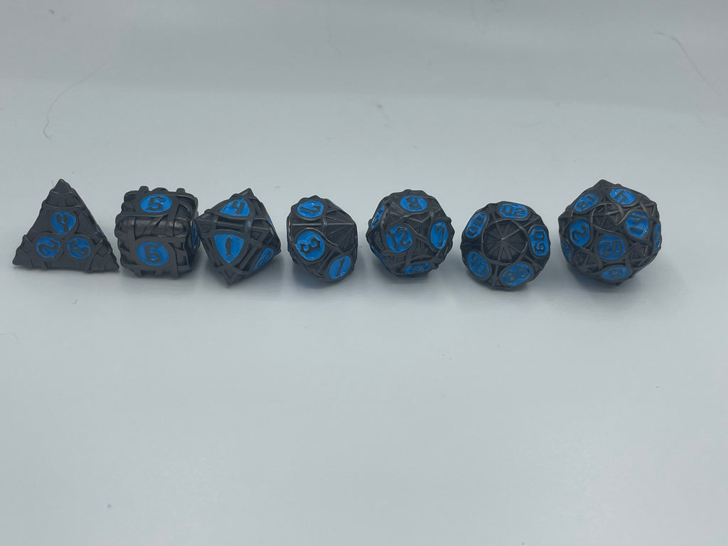 Metal Zongzi Dice Set Gray and Blue