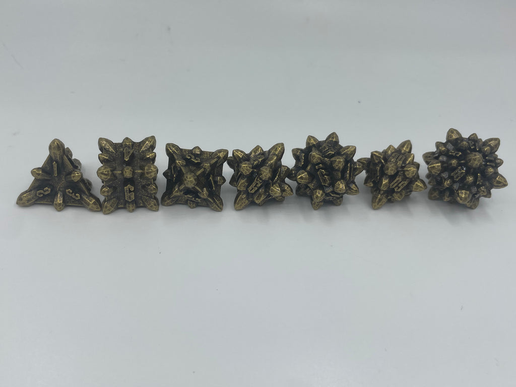 Metal Bullet Dice Set Bronze