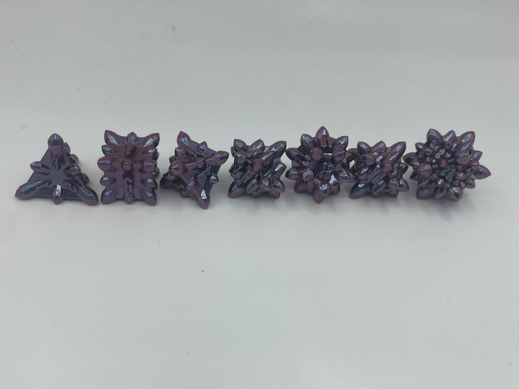 Metal bullet dice set Purple color