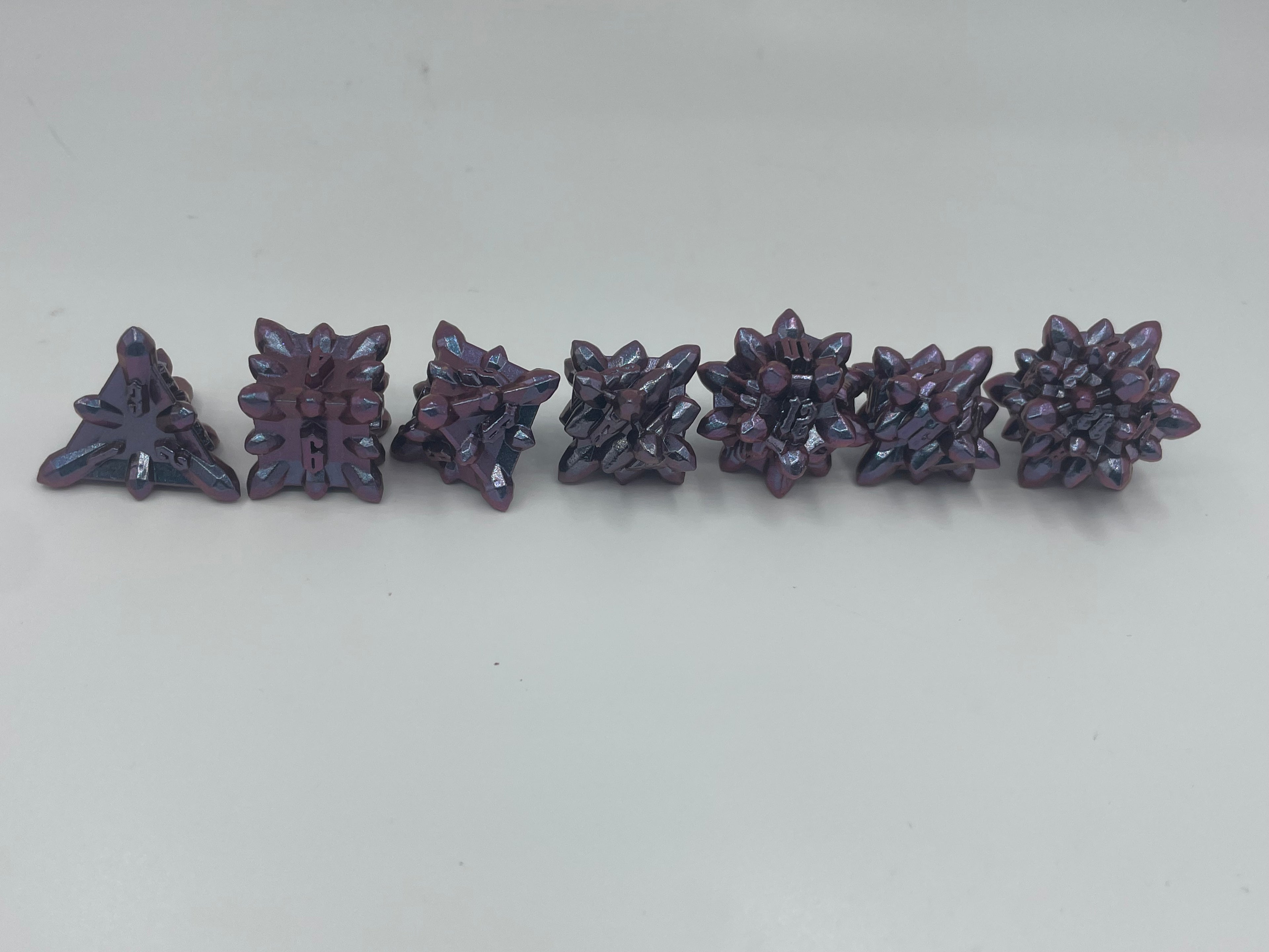Metal bullet dice set Purple color