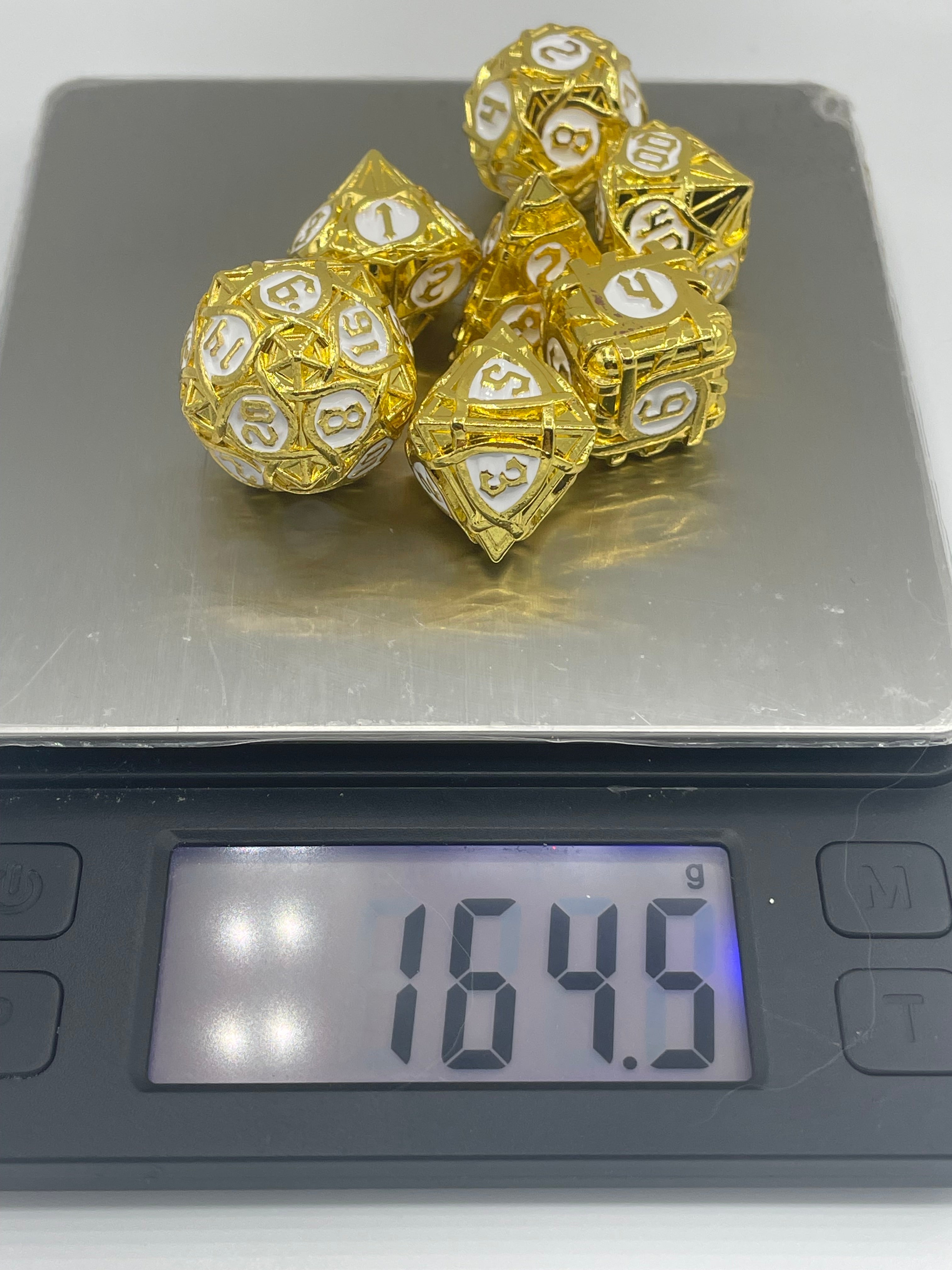 Metal Zongzi Dice Set Gold and White Color