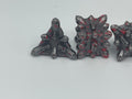 Metal Bullet dice set silver with red blood splatter look