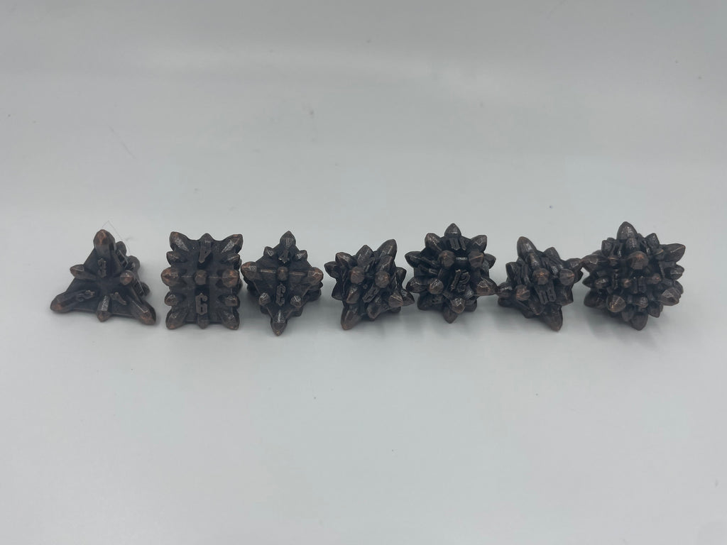 Metal Bullet Dice Set Bronze