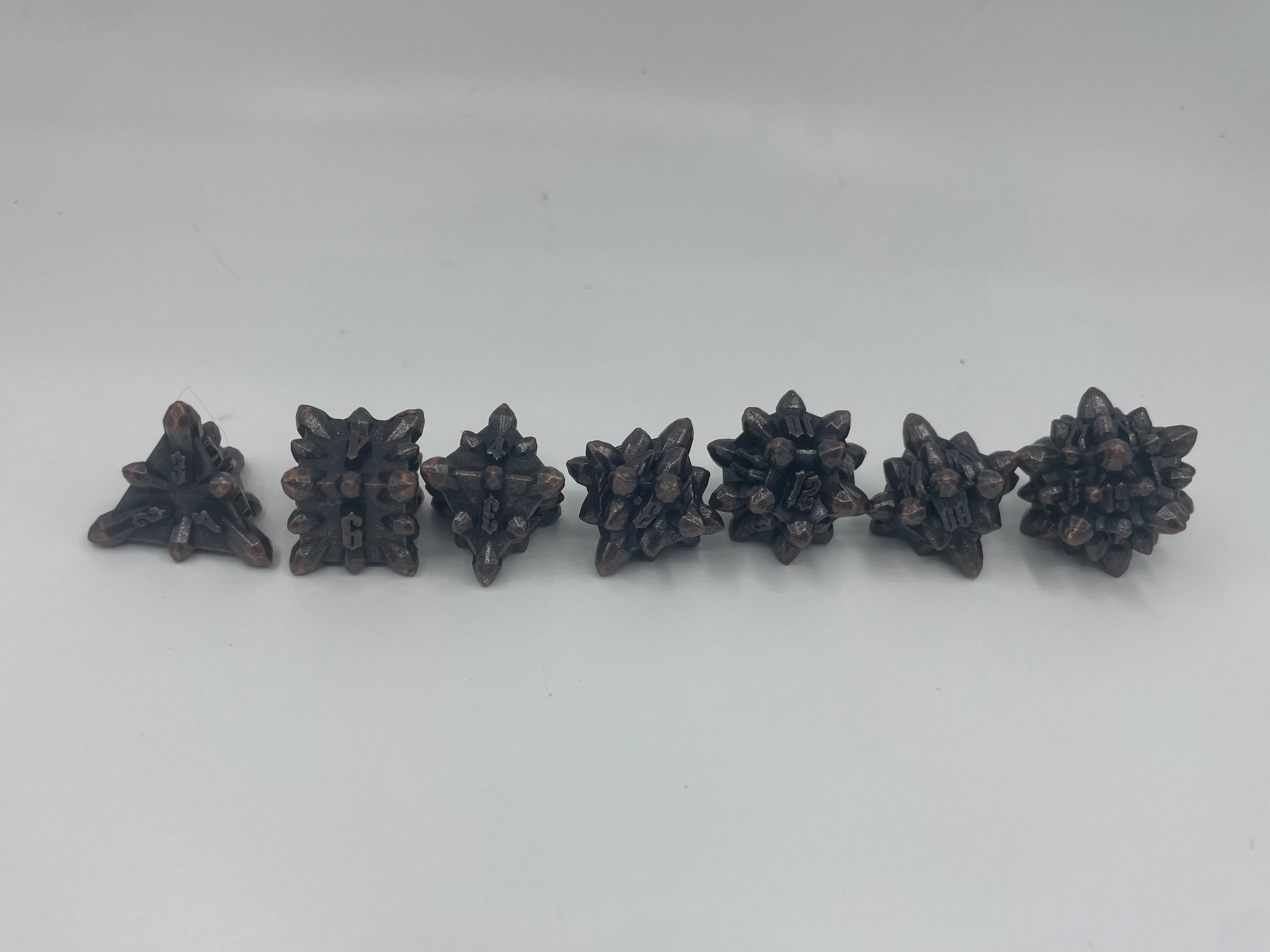 Metal Bullet Dice Set Bronze