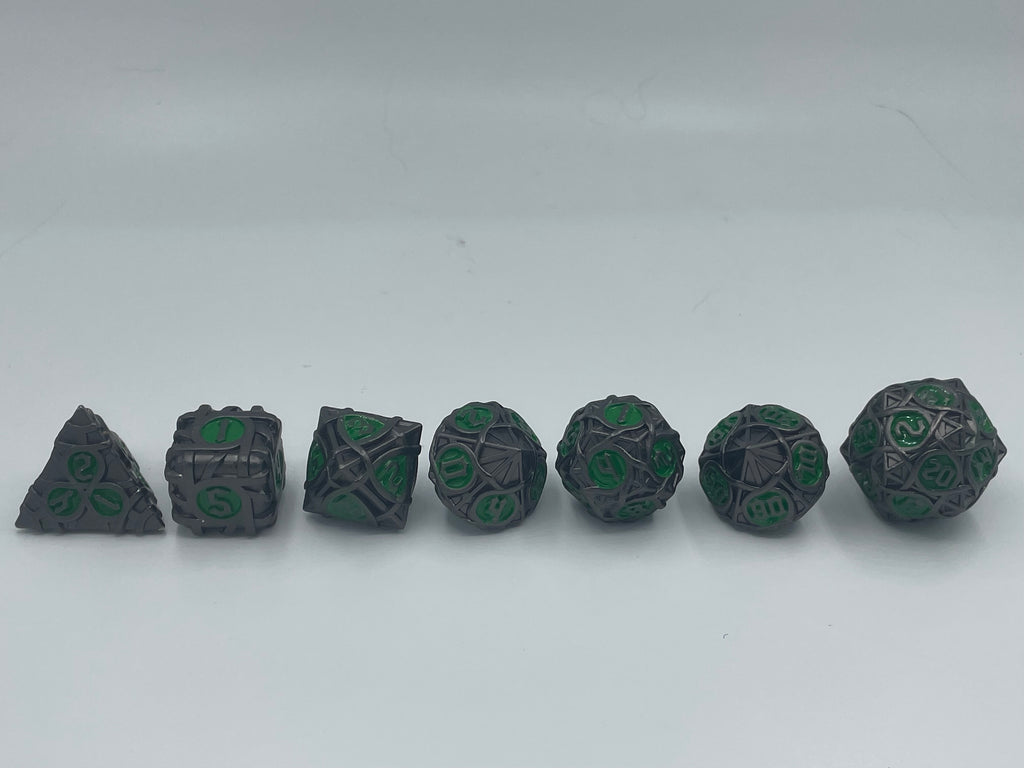 Metal Zongzi Dice Set Gray and Green Color