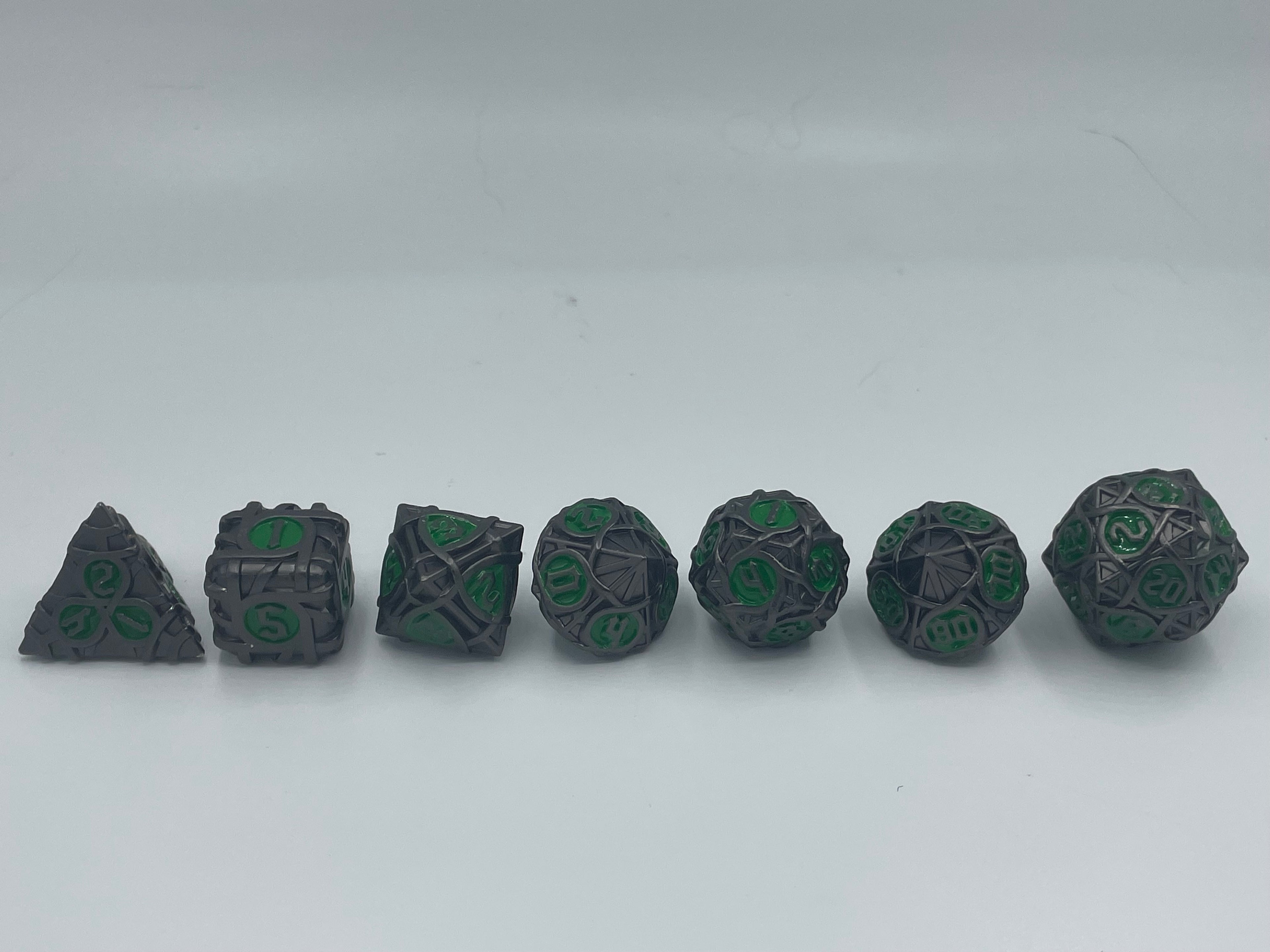 Metal Zongzi Dice Set Gray and Green Color