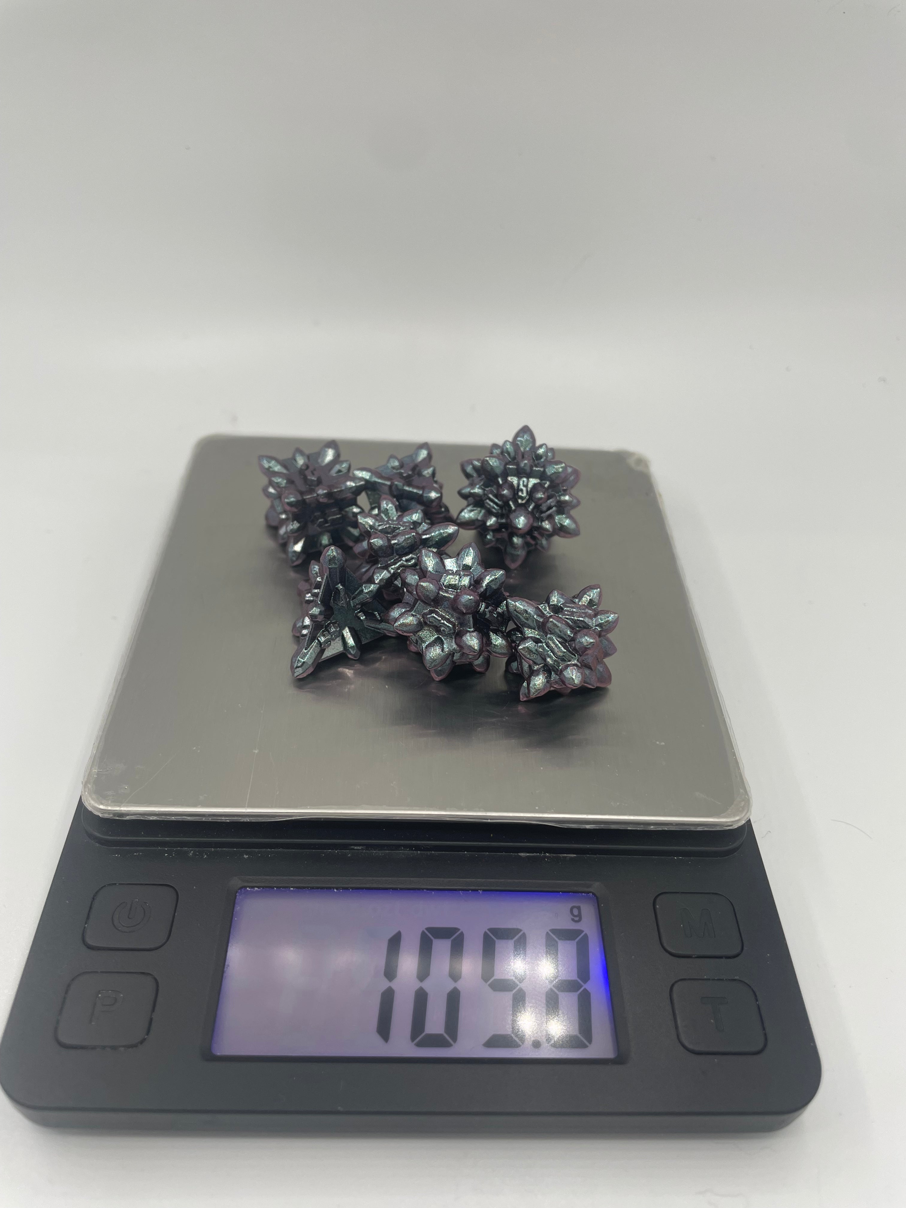 Metal Bullet Dice Blue