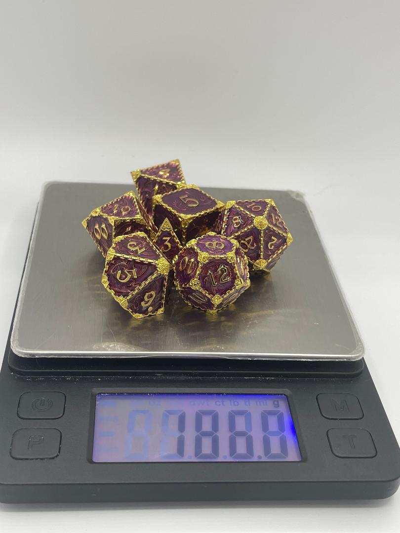 Solid Metal Dragon Dice Brown