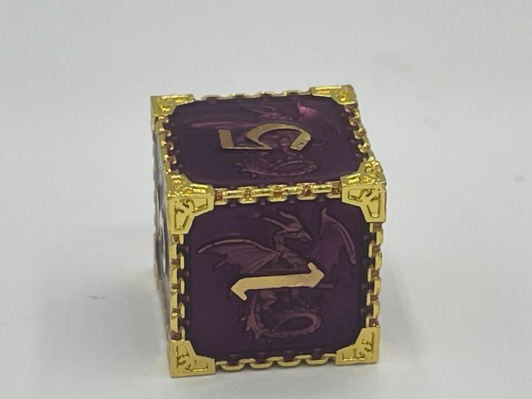 Solid Metal Dragon Dice Brown