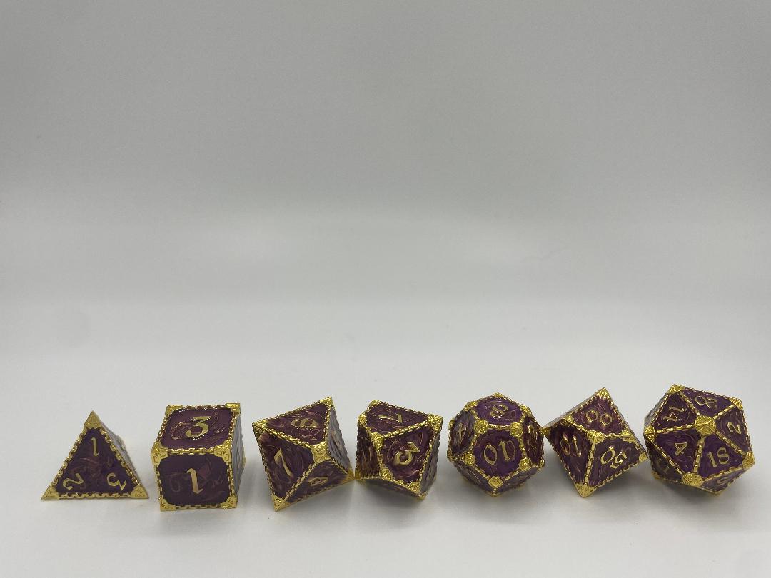 Solid Metal Dragon Dice Brown