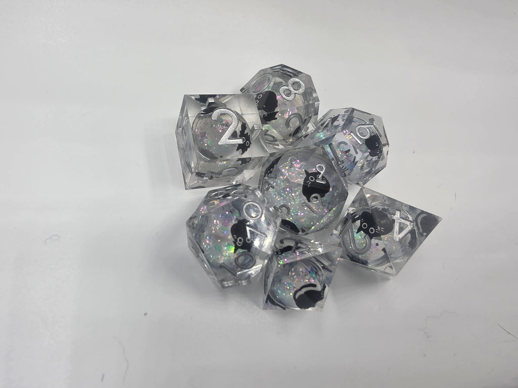 Cat liquid core dice set