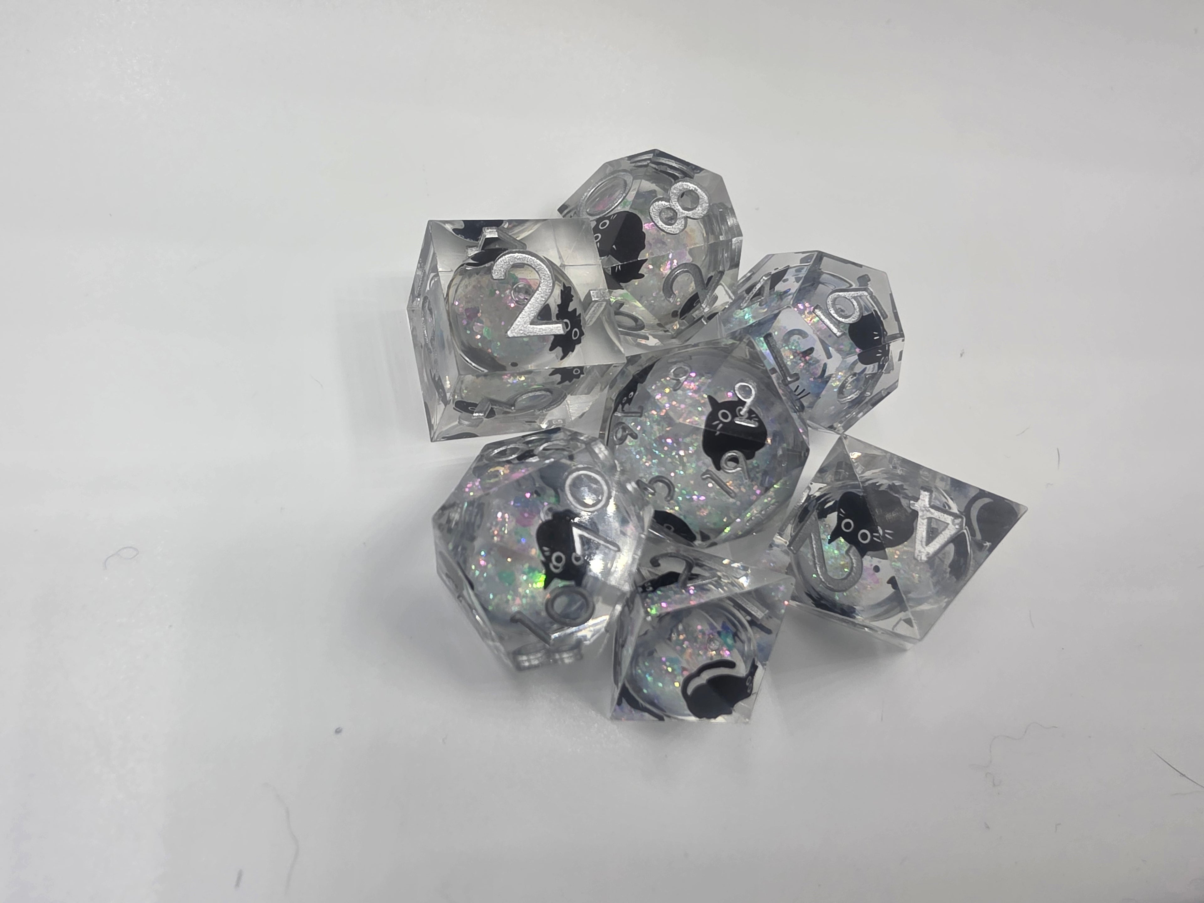 Cat liquid core dice set