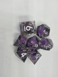 Gold flake liquid core dice set