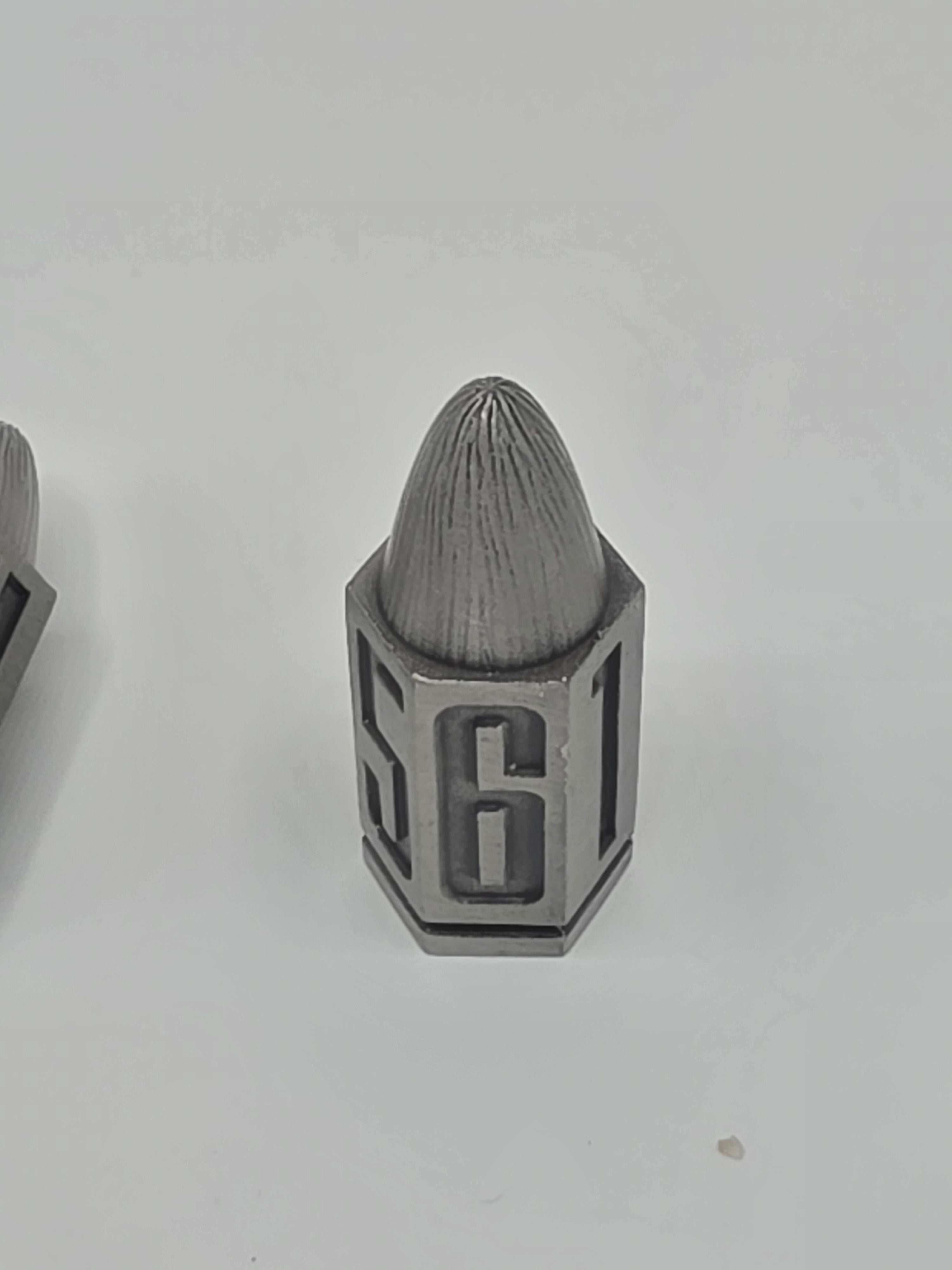 Solid metal bullet d6 dice