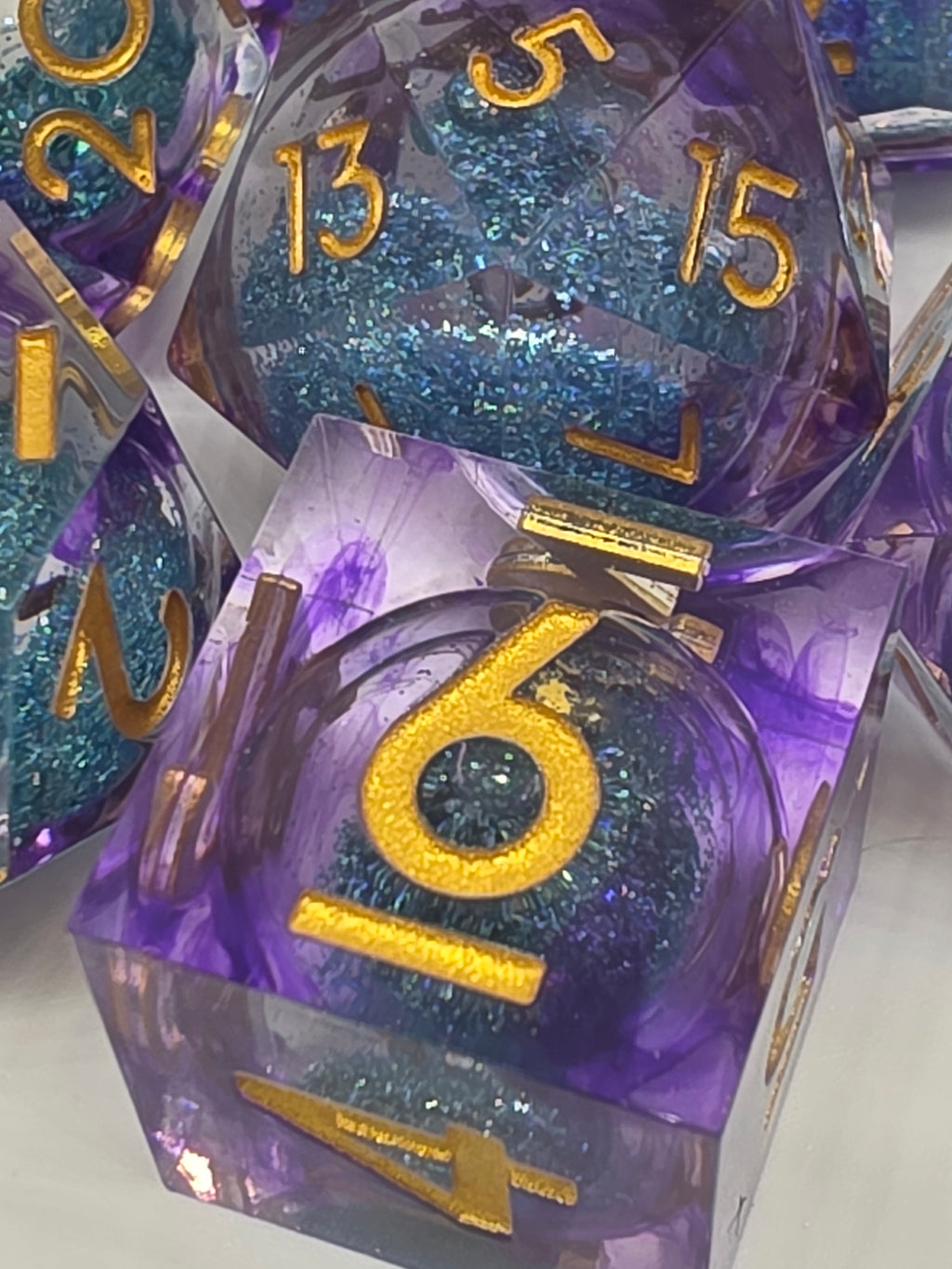 Deep-Space Singularity liquid core dice set