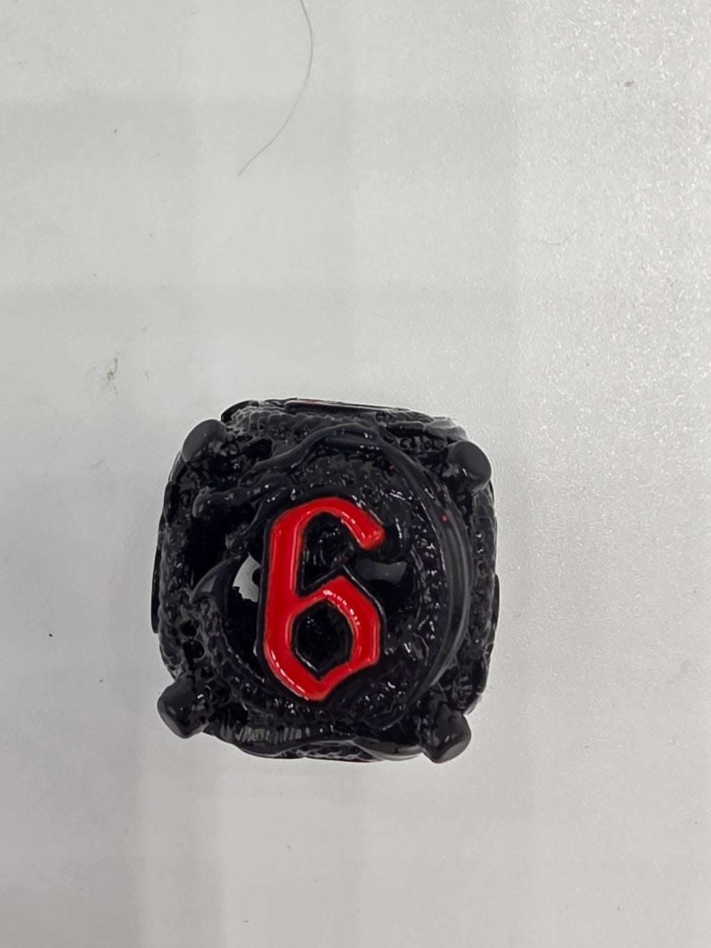 Hollow Black and red dragon dice set