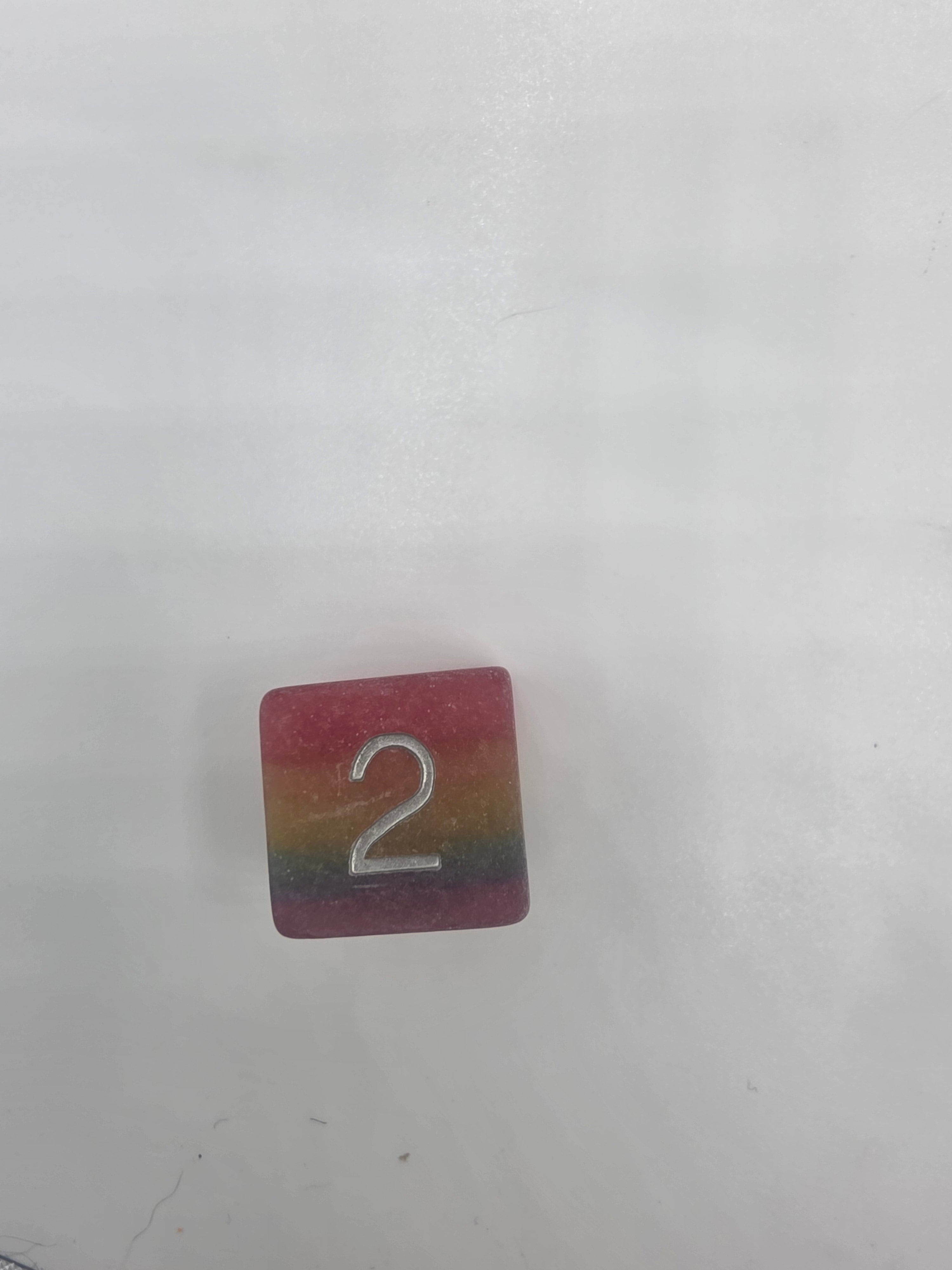 Frosted rainbow dice set
