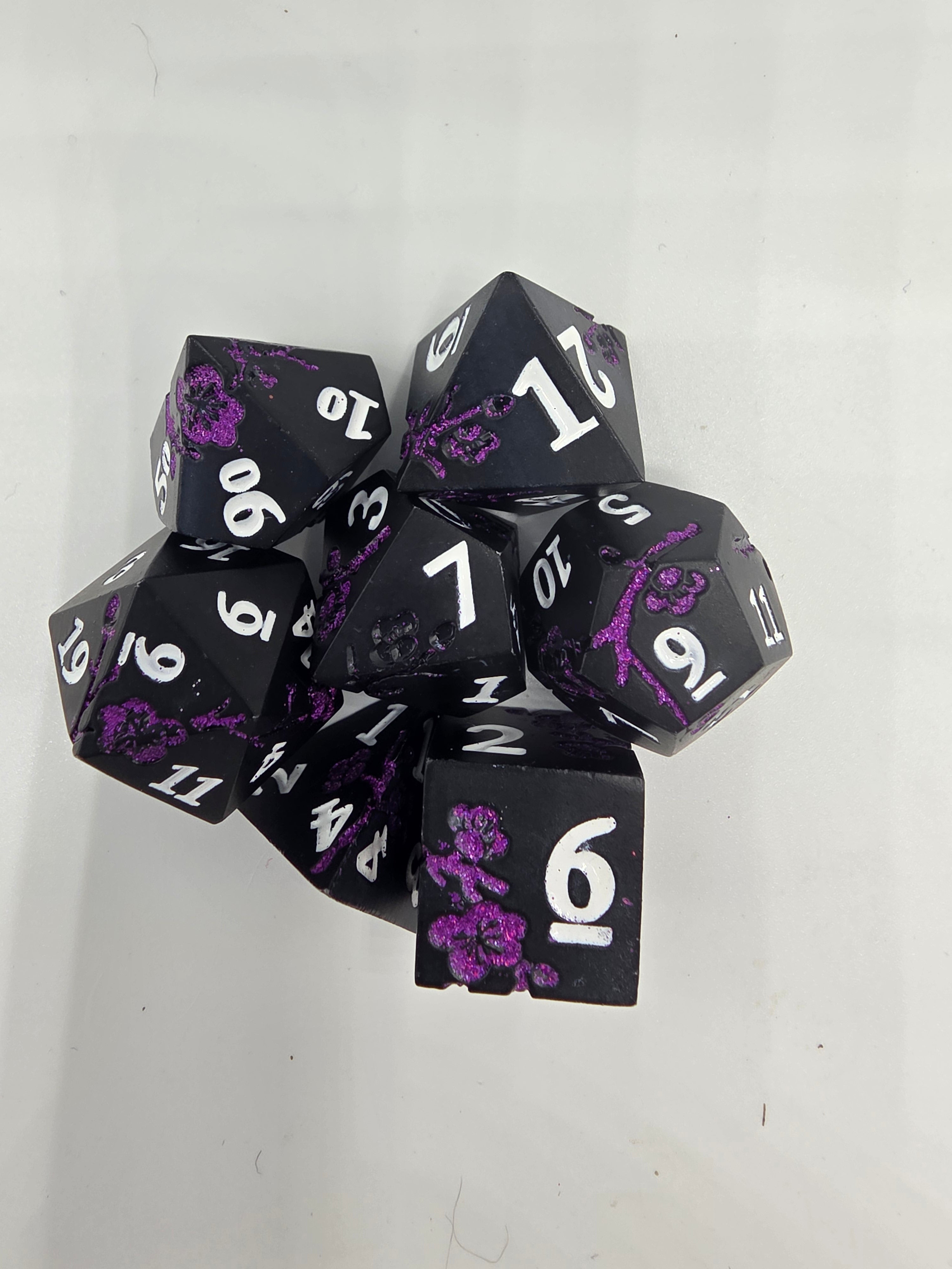 Glitter Flower Dice set