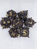 Black and gold dragon hollow dice set