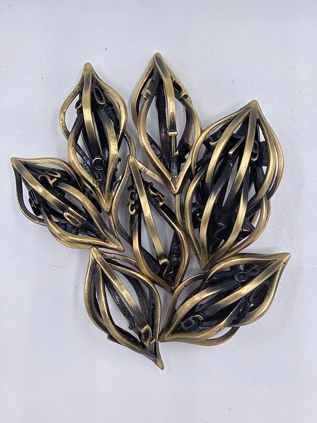 Unique gold dice set