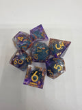 Copper-Nebula Forge liquid core dice set