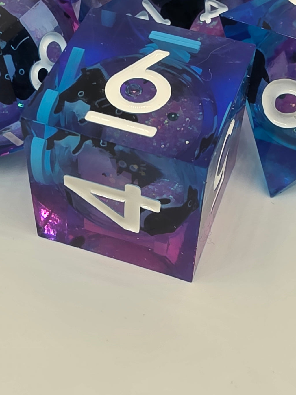 The Midnight Menagerie liquid core dice set