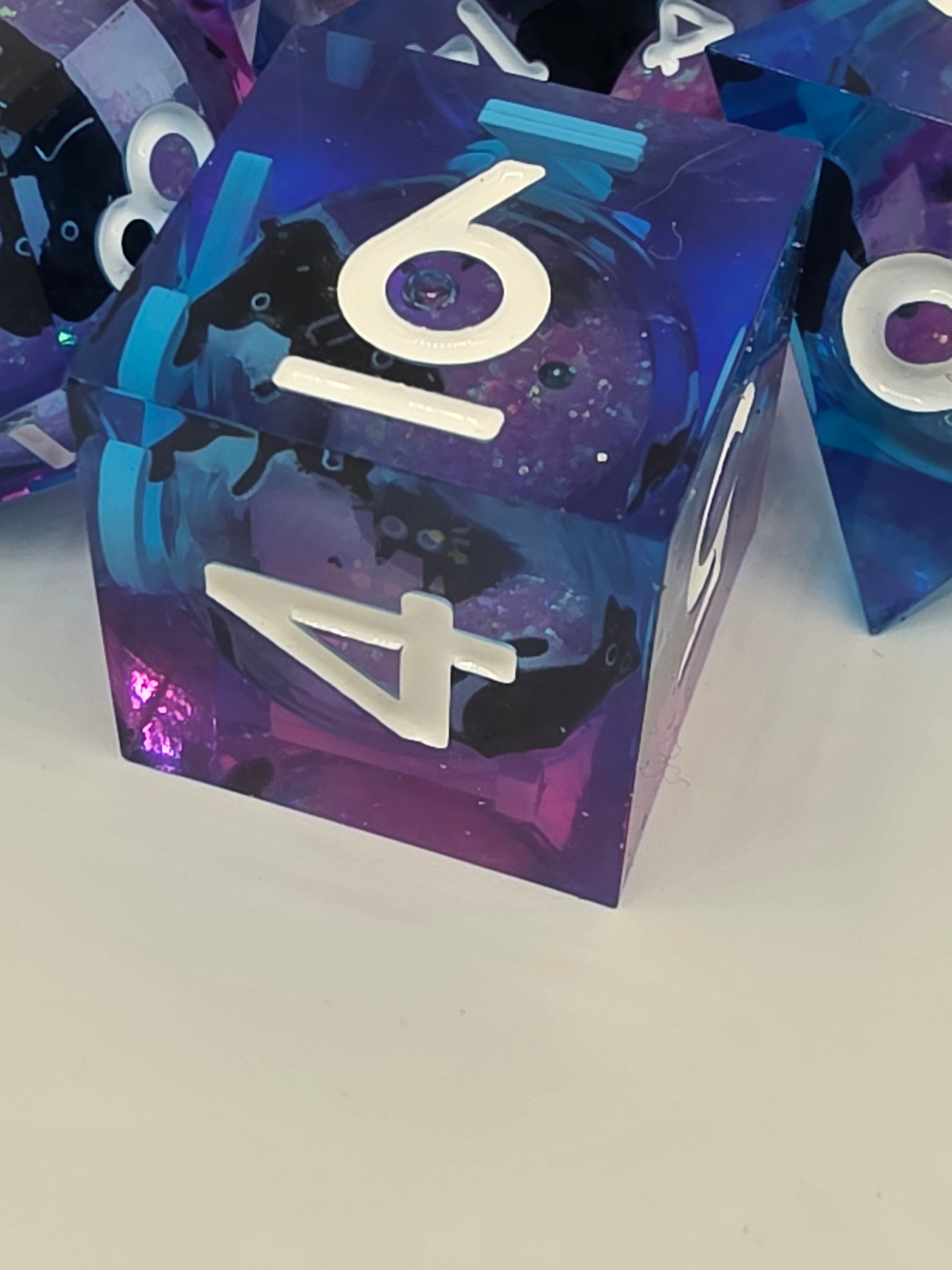 The Midnight Menagerie liquid core dice set