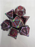Chromatic Scalebound solid metal dice set