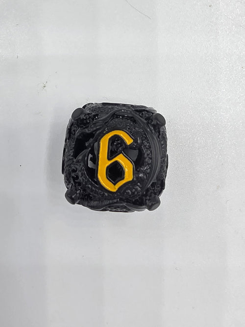 Black and gold hollow dice set