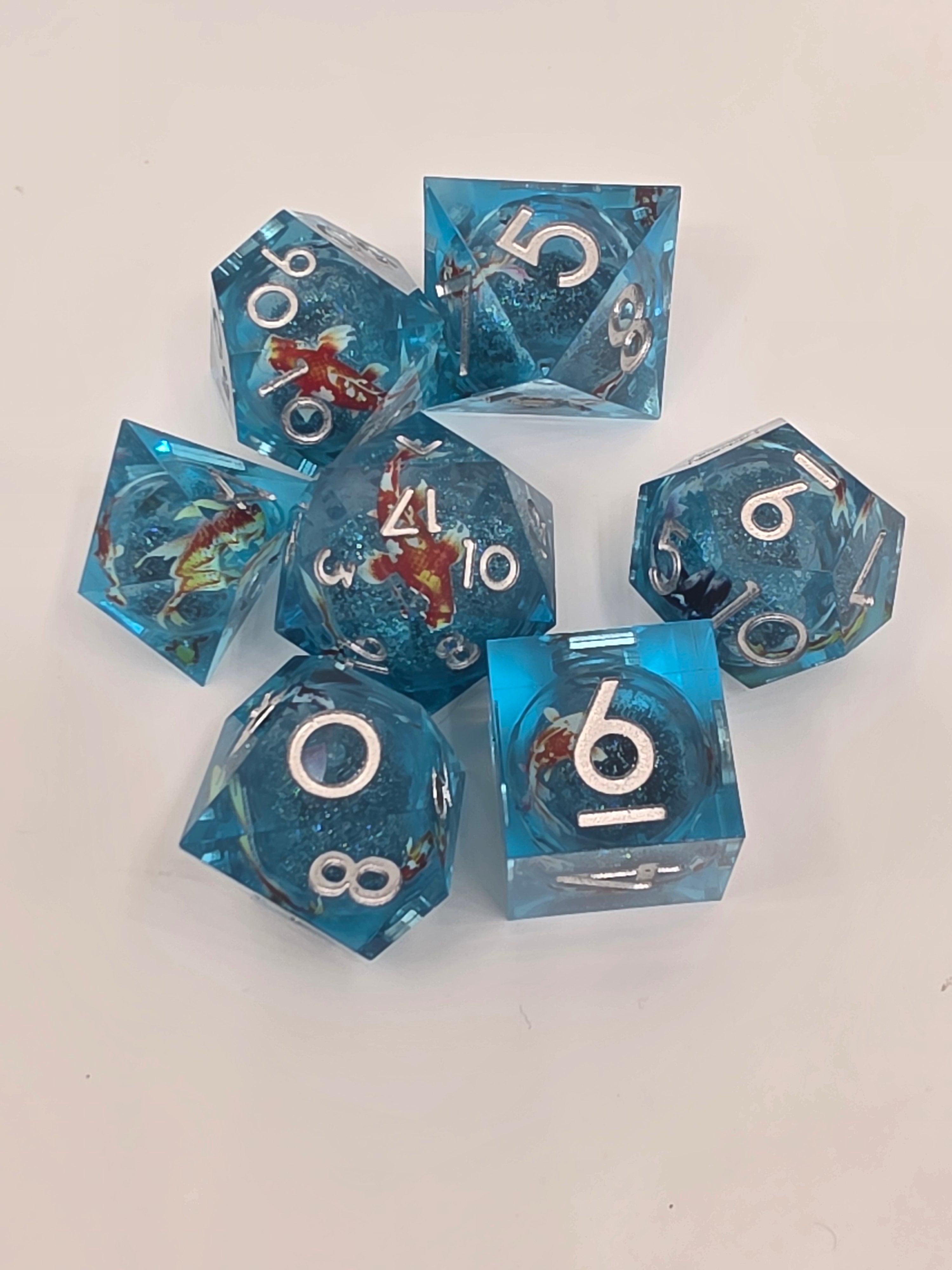 The Zen Garden Oubliette liquid core dice set